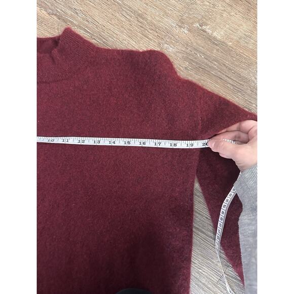 Madewell Cropped Maroon Women’s Sweater 100% Cashmere Fits Like An XS - Picture 4 of 5